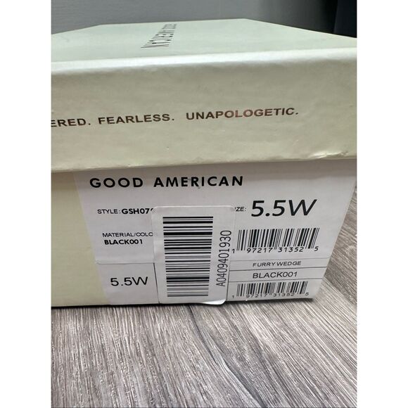 Good American Furry Wedge Mules Size 5.5 $185